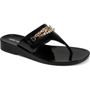 image:imageKARL LAGERFELD womens Vesperina Flip Flop Sandal With Chain EmbellishmentBlack