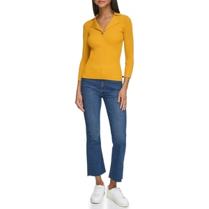 image:imageKarl Lagerfeld Paris Womens Colorful Sport SweaterGolden Yellow