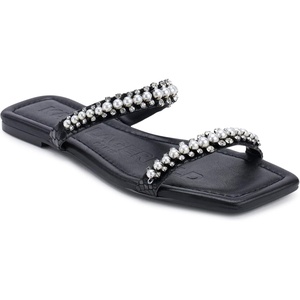 image:imageKarl Lagerfeld Paris womens Payzlee Embellished Flat SandalBlack