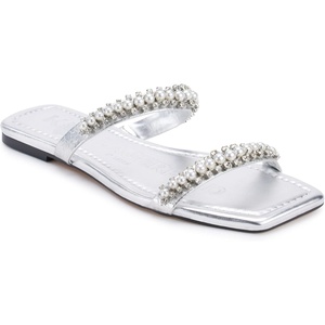 image:imageKarl Lagerfeld Paris womens Payzlee Embellished Flat SandalSilver