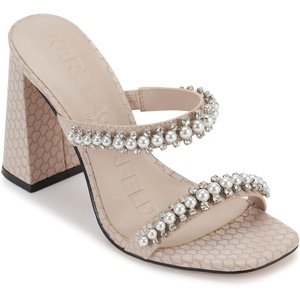 image:imageKarl Lagerfeld Paris womens Rayan Embellished Block Heel SandalDune Pink