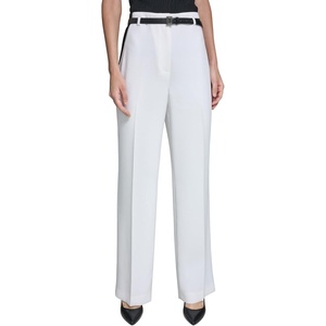image:imageKarl Lagerfeld Womens Belted Pant with Contrast DesignSoft White