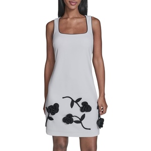 image:imageKarl Lagerfeld Womens Button Up Collared Belted Shirt DressSoft WhiteBlack