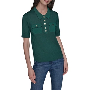 image:imageKarl Lagerfeld Womens Collar with Two Chest Pockets SweaterRain Forest