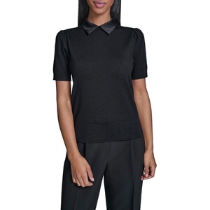 image:imageKarl Lagerfeld Womens Collared Short Sleeve SweaterBlack