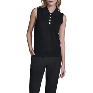 image:imageKarl Lagerfeld Womens Collared Sleeveless SweaterBlack