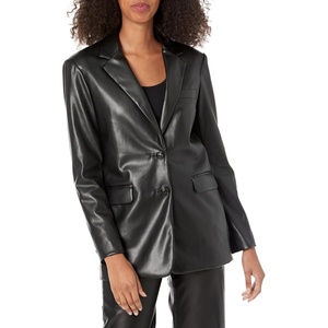 image:imageKarl Lagerfeld Womens Faux Leather BlazerBlack