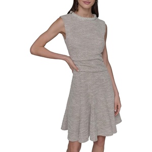 image:imageKarl Lagerfeld Womens Flare Skirt Sleeveless Stretch DressTruffle Soft White