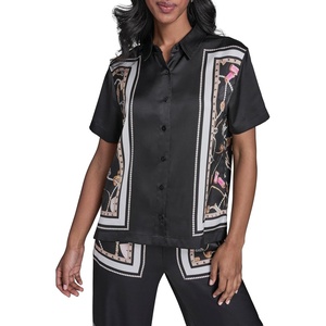image:imageKarl Lagerfeld Womens Floral Print Camp ShirtBlack Multi