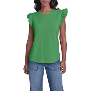 image:imageKarl Lagerfeld Womens Layering Essential Ruffle Sleeve BlouseGarden Green