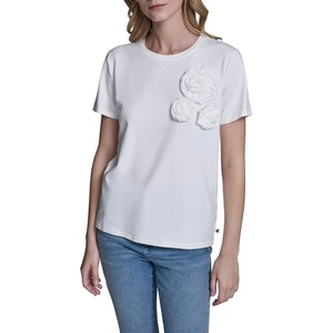 image:imageKarl Lagerfeld Womens Lightweight Layering Essential Blouse with Flower DetailSoft White