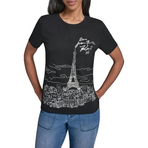 image:imageKarl Lagerfeld Womens Logo Paris City Theme Whimsical TShirtBlack
