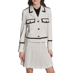 image:imageKarl Lagerfeld Womens Long Sleeve Cropped Polished Suiting JacketBisqueBlack