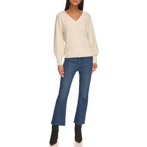 image:imageKarl Lagerfeld Womens Long Sleeve Sparkle SweaterSoft WhiteGold