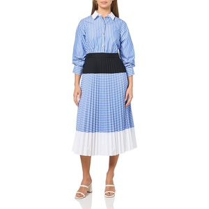 image:imageKarl Lagerfeld Womens Long Sleeve Stripe Office Friendly Bright DressFrench Blue Combo