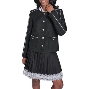 image:imageKarl Lagerfeld Womens Long Sleeve Tweed Polished Statement JacketBlack