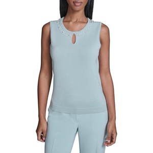 image:imageKarl Lagerfeld Womens Pearl Neckline Sleeveless SweaterFresh Mint