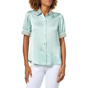 image:imageKarl Lagerfeld Womens Polished ButtonFront Everyday Essential Versatile BlouseFresh Mint