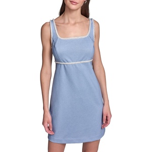 image:imageKarl Lagerfeld Womens Sleeveless Scoop Neck Sheath DressLight Blue Multi