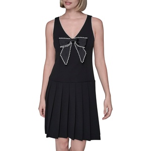 image:imageKarl Lagerfeld Womens Sleeveless Scuba Crepe Aline DressBlack