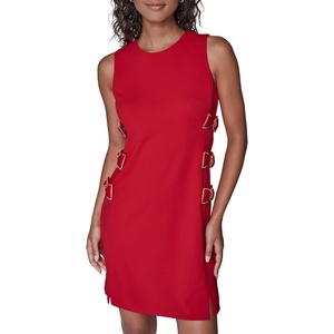 image:imageKarl Lagerfeld Womens Sleeveless Side Bows Scuba Crepe Sheath DressAdmiral Red