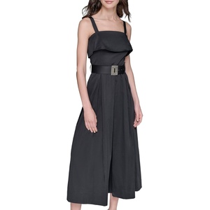 image:imageKarl Lagerfeld Womens Sleeveless Square Neck Midi DressBlack
