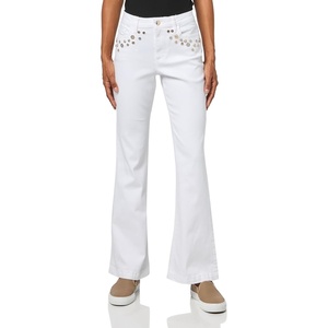 image:imageKarl Lagerfeld Womens Stud Pocket Rivet JeanWhite