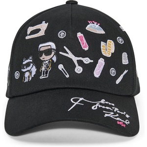 image:imageKarl Lagerfeld Womens Tools of the Trade Print Baseball CapBlack