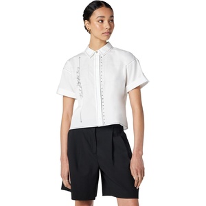 image:imageKarl Lagerfeld Womens Whimsical Tape Measure BlouseWhite