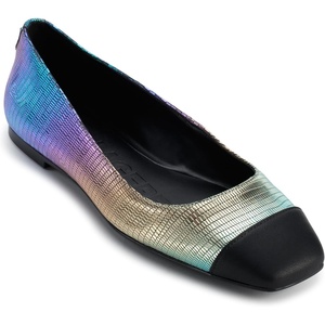 image:imageKarl Lagerfeld Womens Zayne Square Toe Ballet FlatMultiBlack