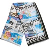 image:imageKARL LAGERFELD Womens Lightweight Print Pashmina With FringeBlithe Blue