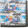 image:imageKARL LAGERFELD Womens Lightweight Print Pashmina With FringeBlithe Blue