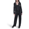 image:imageKARL LAGERFELD Womens Long Sleeve Athleisure Varsity Patch Velour JacketBlack