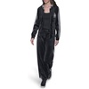 image:imageKARL LAGERFELD Womens Long Sleeve Athleisure Varsity Patch Velour JacketBlack