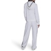 image:imageKARL LAGERFELD Womens Long Sleeve Athleisure Varsity Patch Velour JacketSoft White