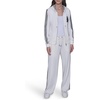 image:imageKARL LAGERFELD Womens Long Sleeve Athleisure Varsity Patch Velour JacketSoft White