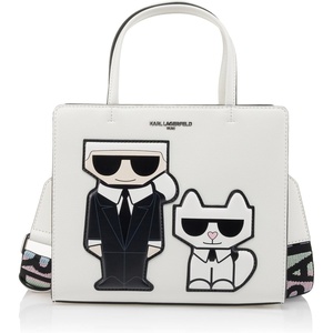 image:imageKARL LAGERFELD Womens Maybelle Choupette SatchelWinter WhiteBlush
