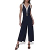 image:imageKARL LAGERFELD Womens Contrast V Neck Sleeveless JumpsuitMarineSoft White