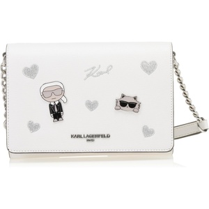 image:imageKARL LAGERFELD womens Connie CrossbodyWhiteSparkle Legacy