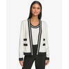 image:imageKarl Lagerfeld Womens Business Casual Lightweight Knit CardiganSoft WhiteBlack