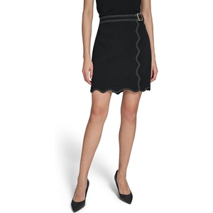 image:imageKarl Lagerfeld Womens Scallop Wrap SkirtBlack